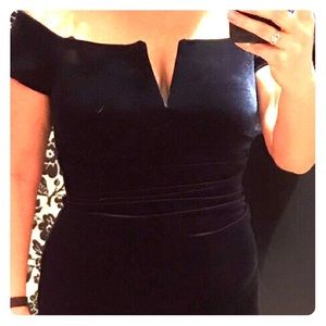 Velvet off the shoulder gown